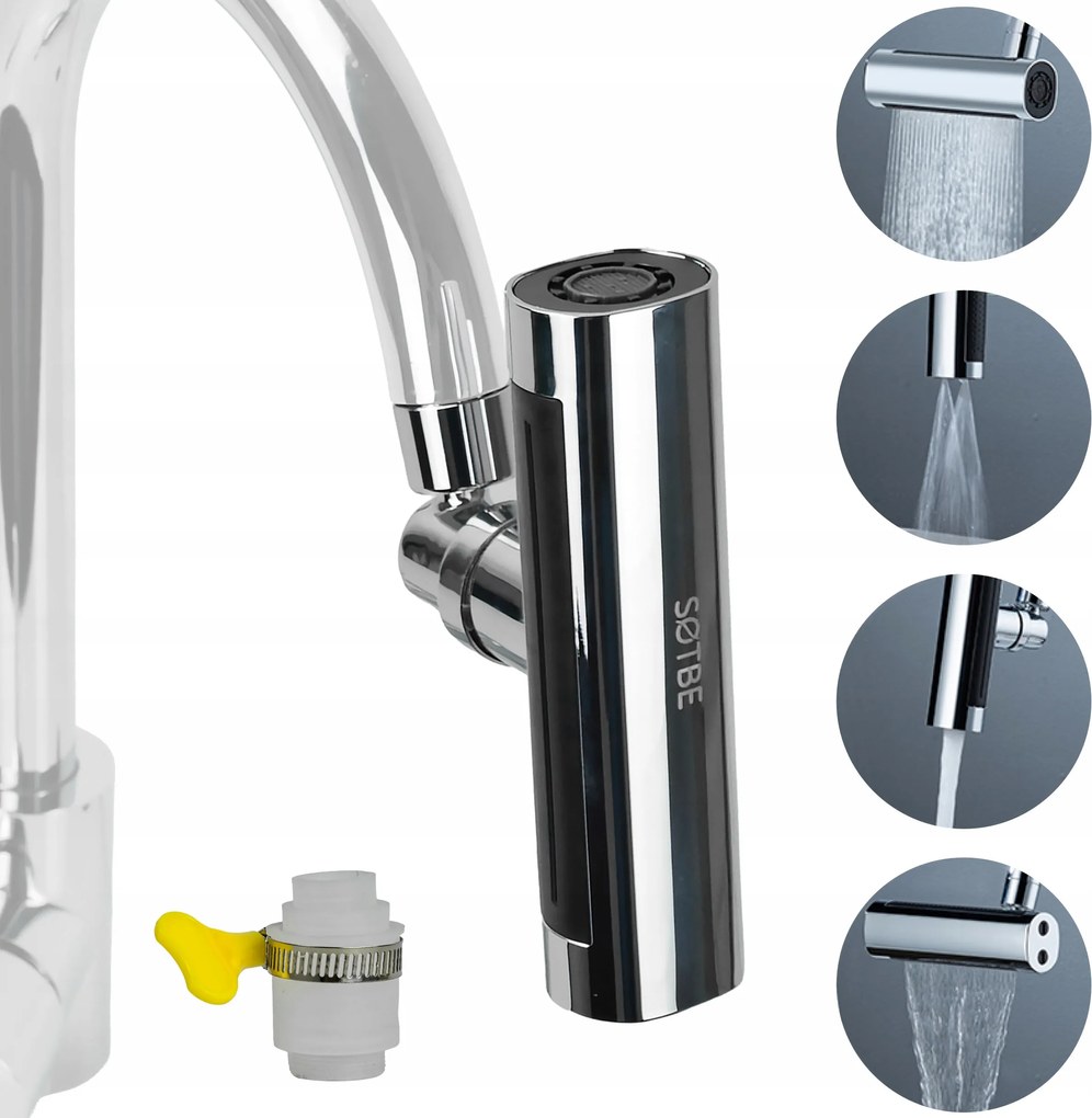 Zuhany hosszabbító konyhai csaptelep mosogató csaptelep Vízesés 4 Funkciók