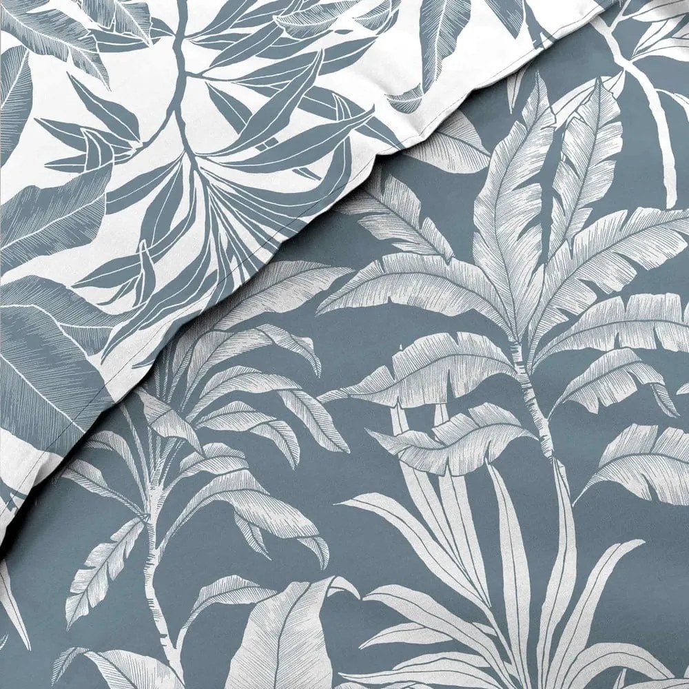 Fehér-kék kétszemélyes-hosszabbított pamut ágyneműhuzat 240x220 cm Hera – douceur d'intérieur