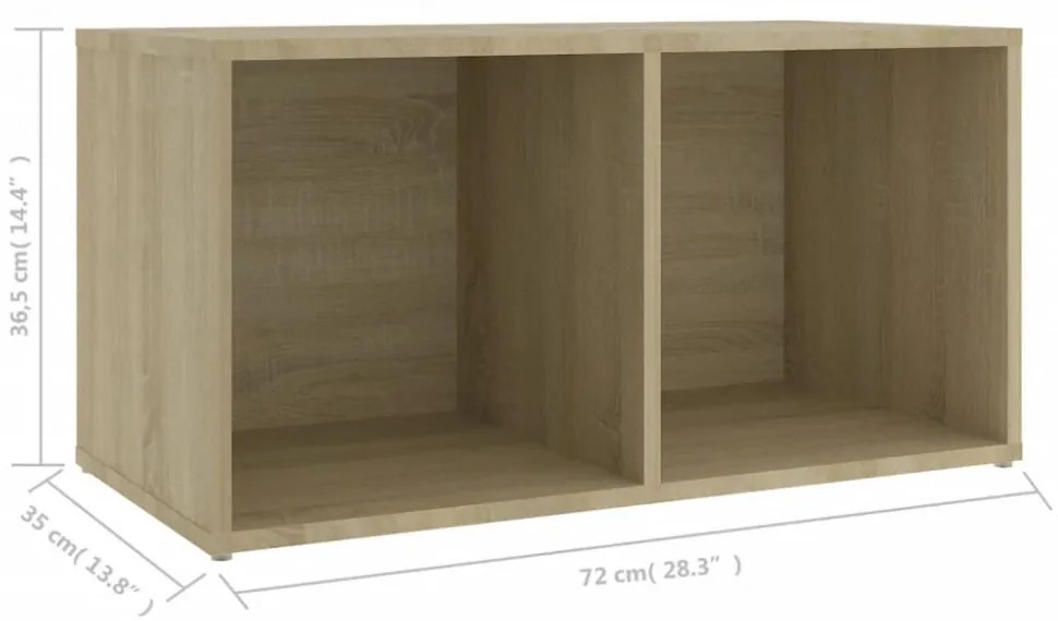 sonoma tölgy színű szerelt fa TV-szekrény 72 x 35 x 36,5 cm