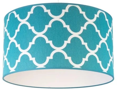 Duolla - Csillár zsinóron MAROKO 1xE27/40W/230V átm. 45 cm türkiz/fehér