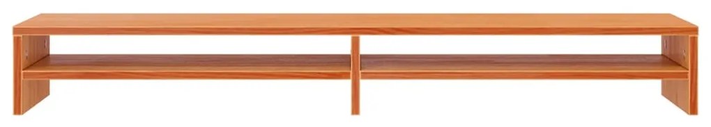 viaszbarna tömör fenyőfa monitorállvány 100 x 24 x 13 cm