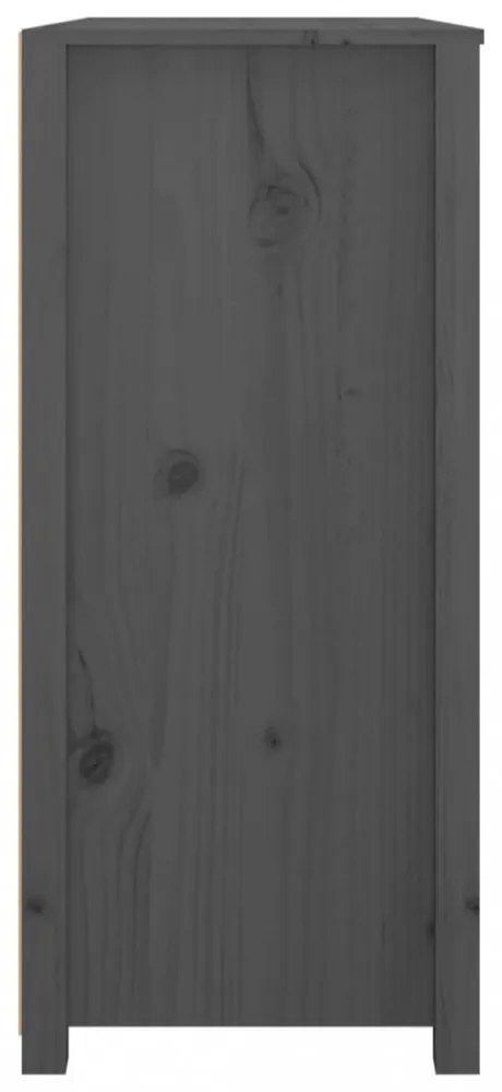 szürke tömör fenyőfa kisszekrény 100 x 40 x 90 cm