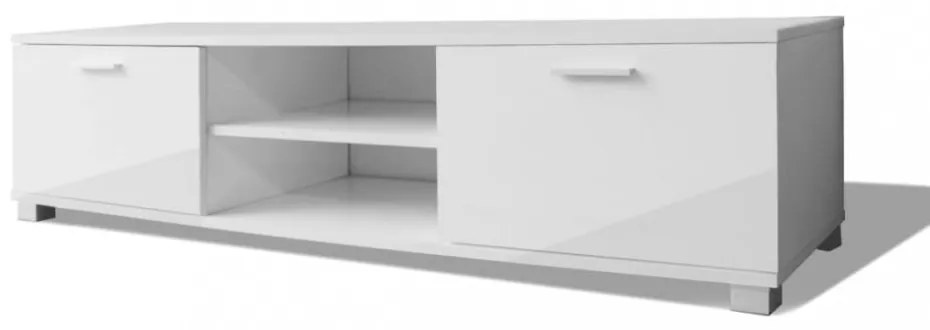 magasfényű fehér TV-szekrény 140 x 40,5 x 35 cm