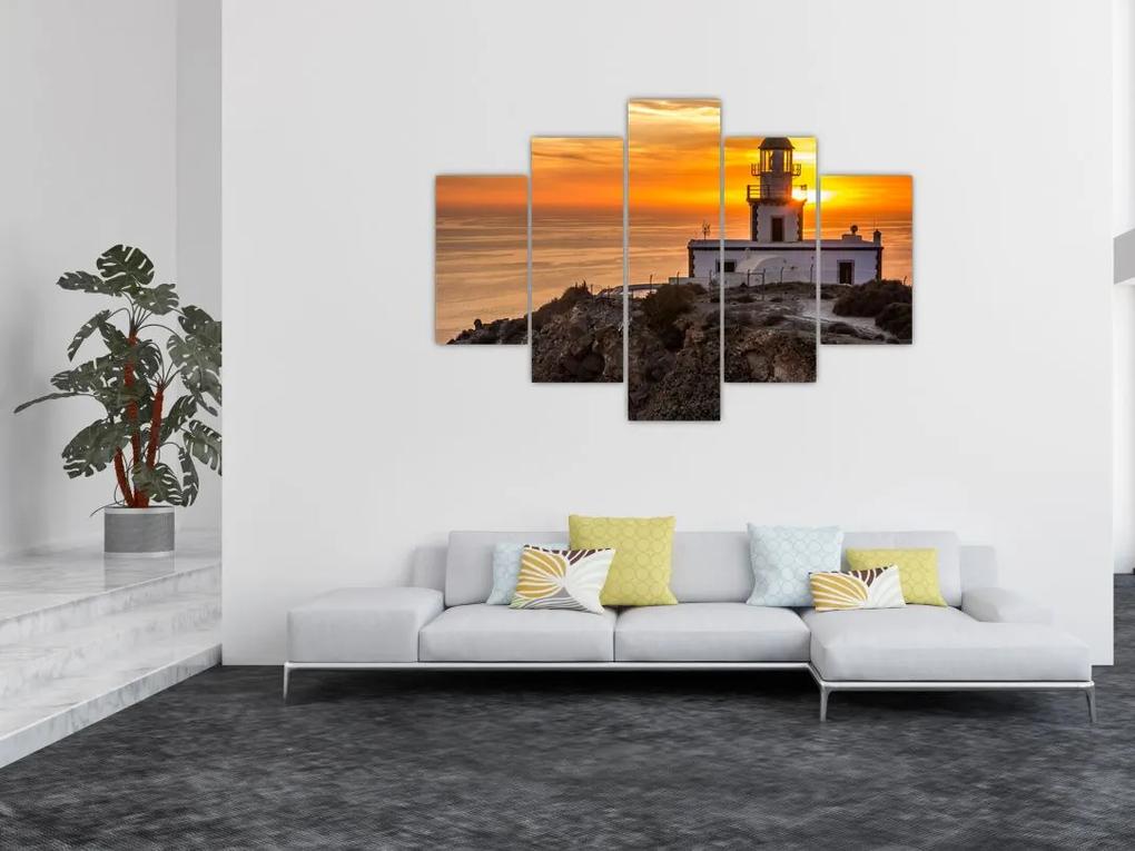 Világítótorony naplementekor képe (150x105 cm)