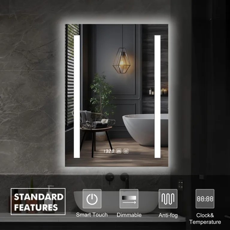 IREDA Fürdőszobatükör LED világítással 60 x 80 cm