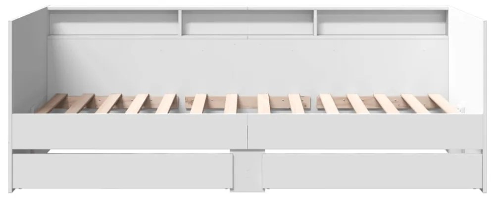 fehér kanapéágy fiókkal matrac nélkül 90x200 cm