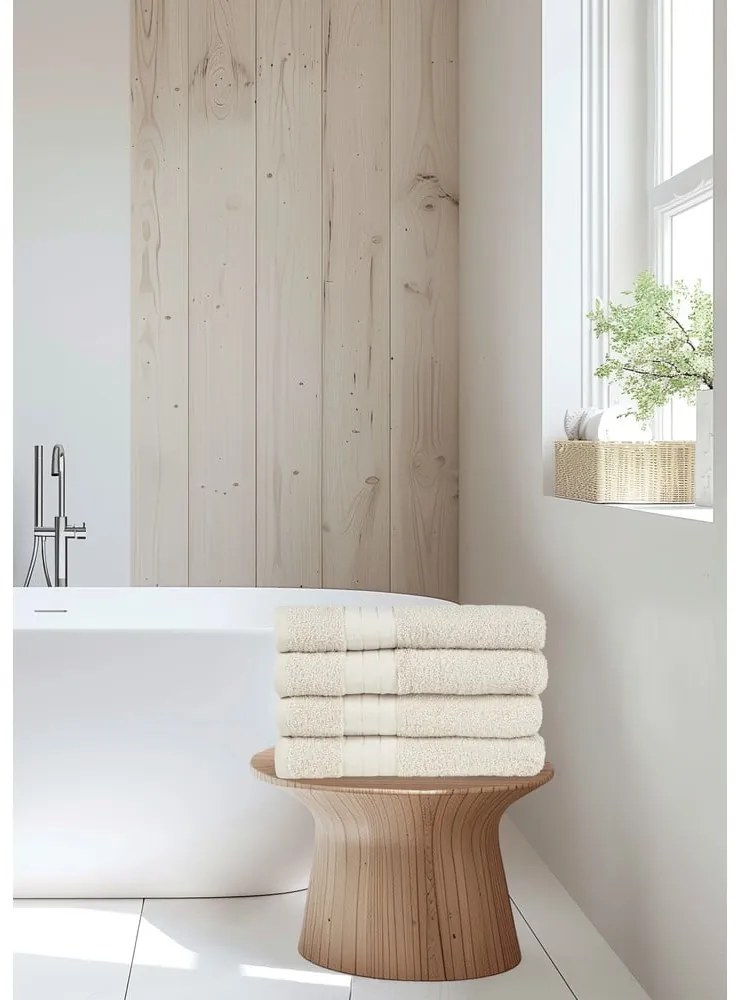 Bézs frottír pamut törölköző szett 4 db-os 50x100 cm – Good Morning