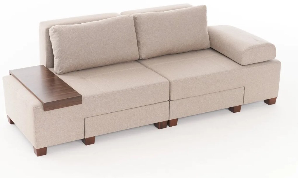 3 személyes kanapéágy Perenna Linen - Krém