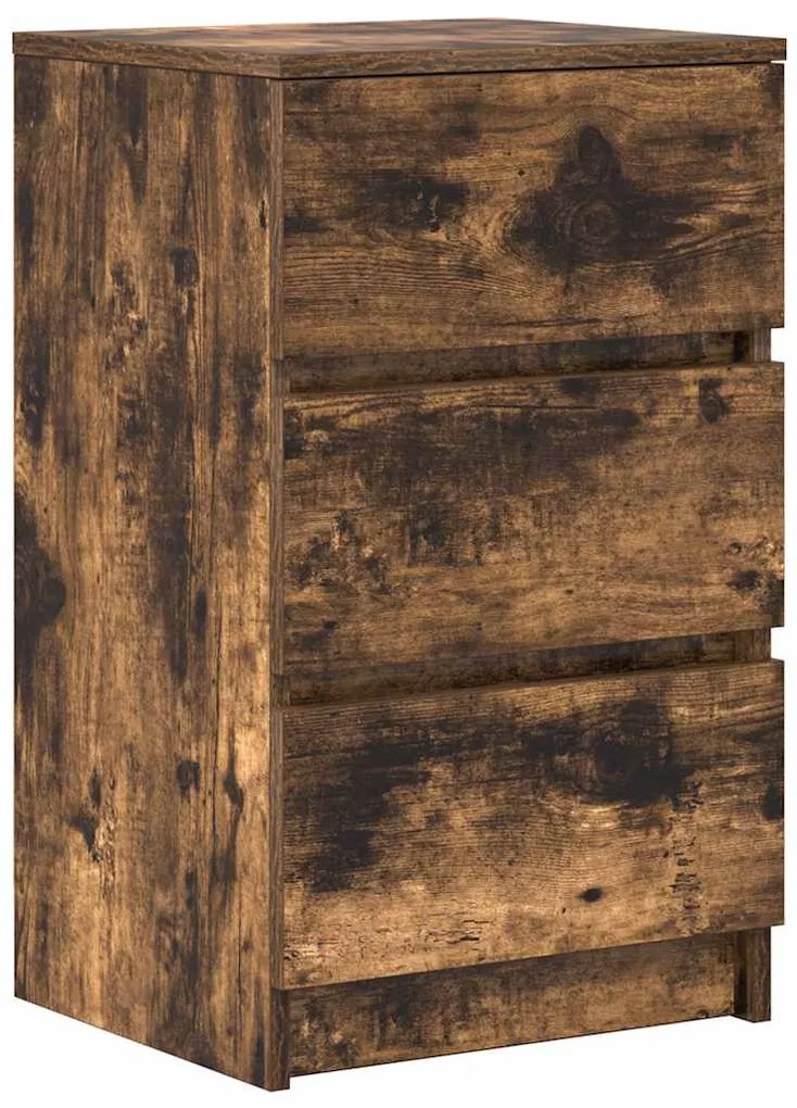 Füstölt tölgy éjjeliszekrény 3 fiókkal 39x35x65 cm