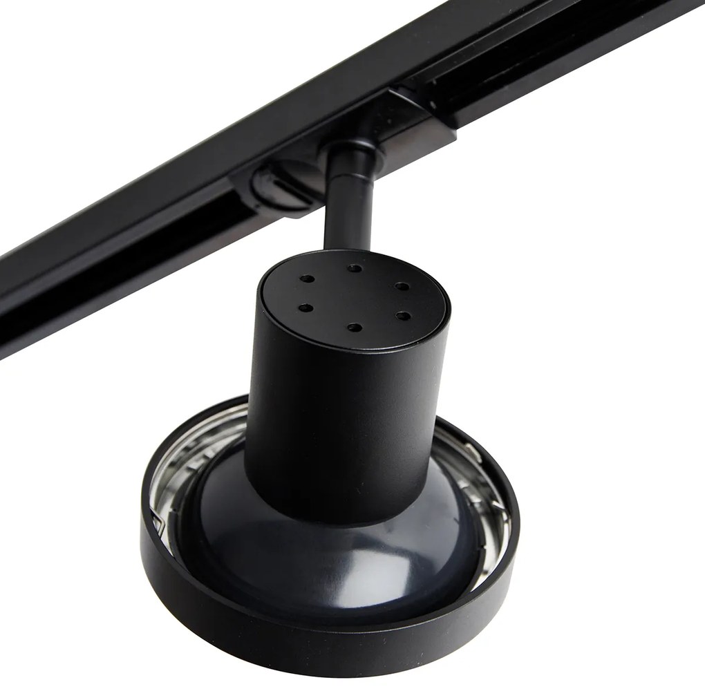 Modern sínrendszer 4 fekete spotlámpával, 1 fázisú, 200 cm - Iconic Jeany
