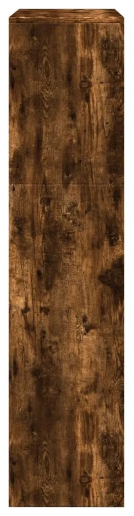 3 szintes füstös tölgy fa elválasztó könyvespolc 123x29x123 cm