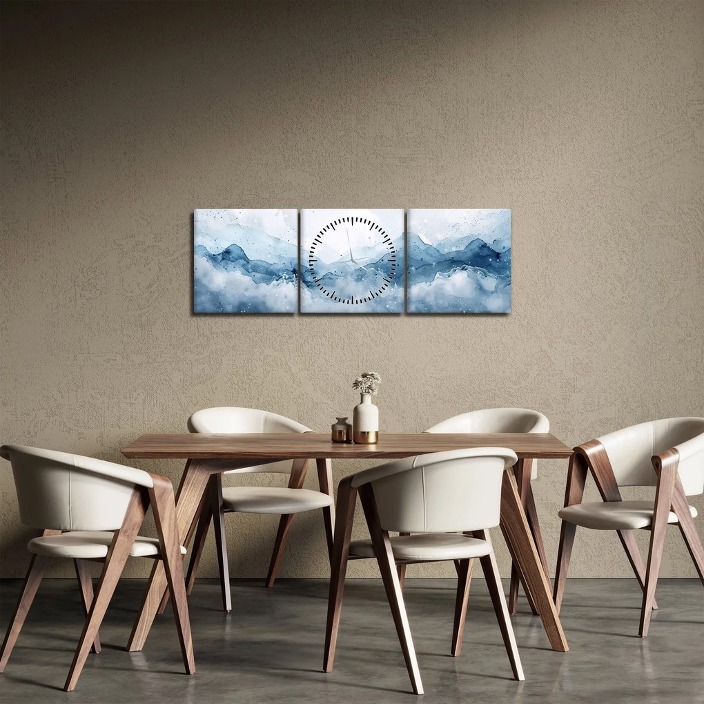 Kép - Felhők és hullámok, akvarell (órával) (90x30 cm)