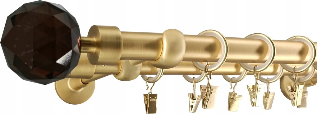 Függönykarnis 19+19mm Arany Matt 180cm Crystal Brown