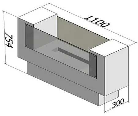 InFire - BIO kandalló 110x75 cm 3kW bifaciális