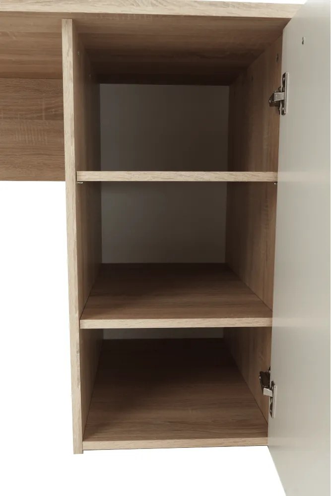 íróasztal, tölgy sonoma/fehér, EUSTACH