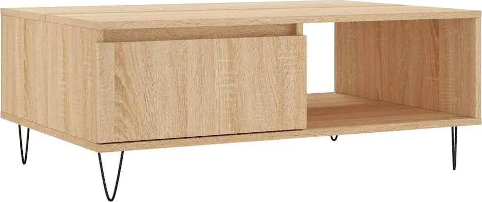 vidaXL sonoma tölgy színű szerelt fa dohányzóasztal 90 x 60 x 35 cm