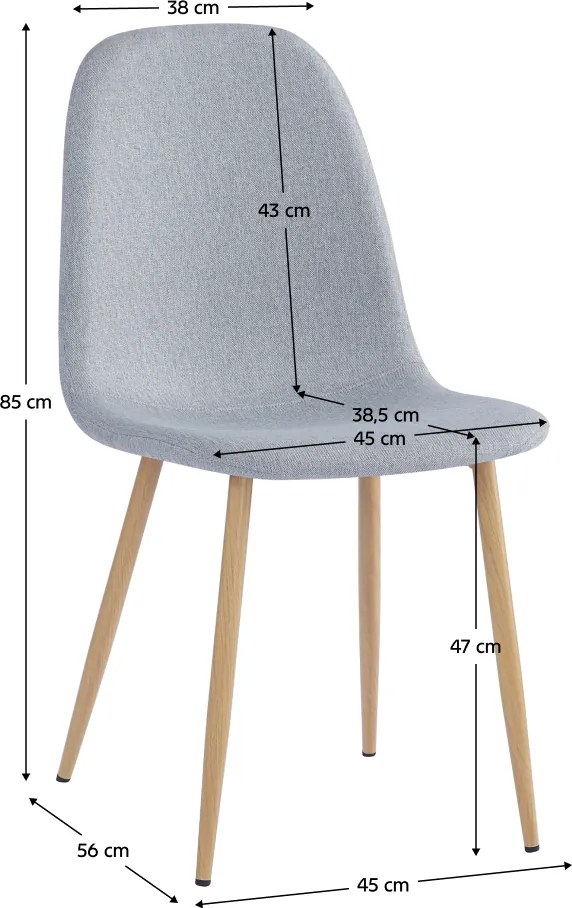 Szék, világos szürke/bükk, LEGA NEW