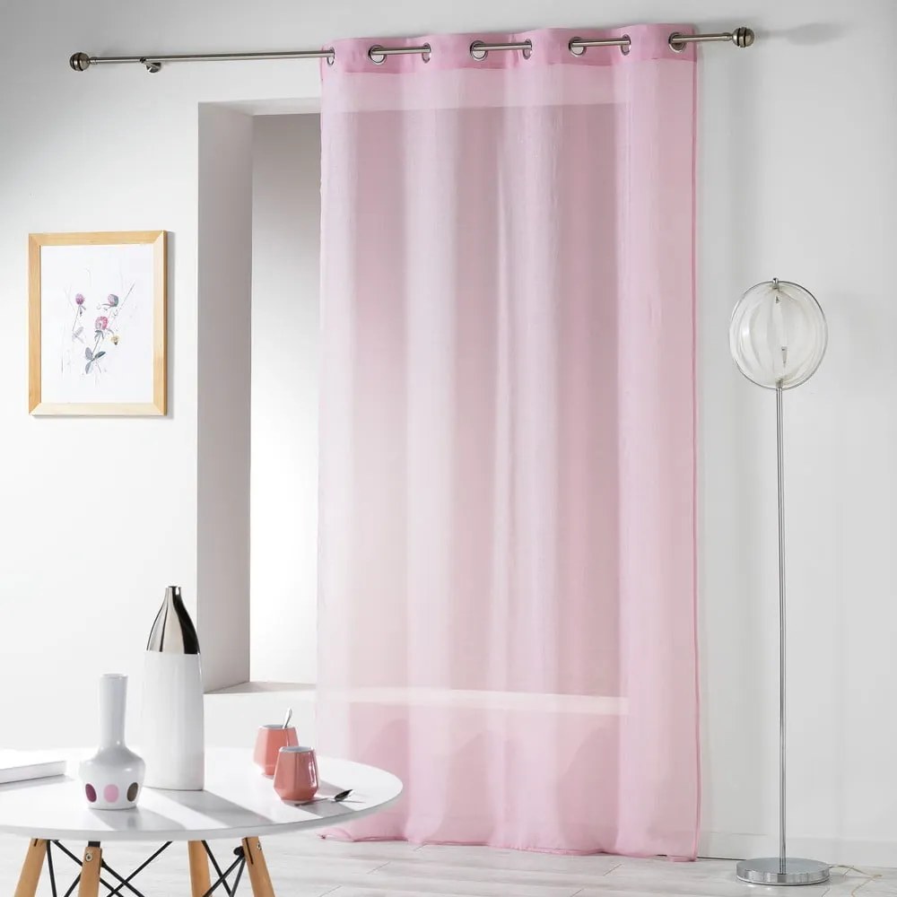 Rózsaszín fényáteresztő függöny 140x280 cm Telma – douceur d'intérieur
