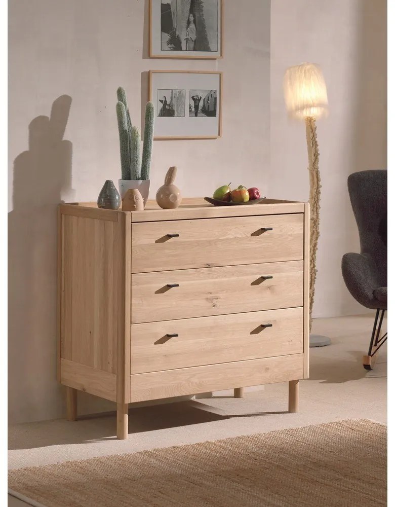Natúr színű tölgyfa gyerek komód 100x95x55 cm Forrest – Vipack