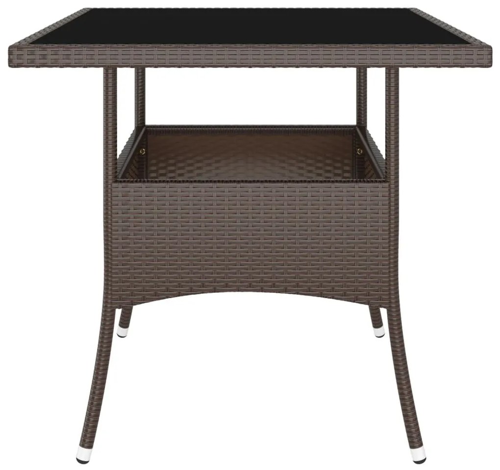 vidaXL 5 részes barna polyrattan kerti étkezőgarnitúra