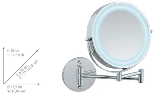 WENKO 3656530100 - Tükör POWER-LOC 25,5x32 cm fényes króm