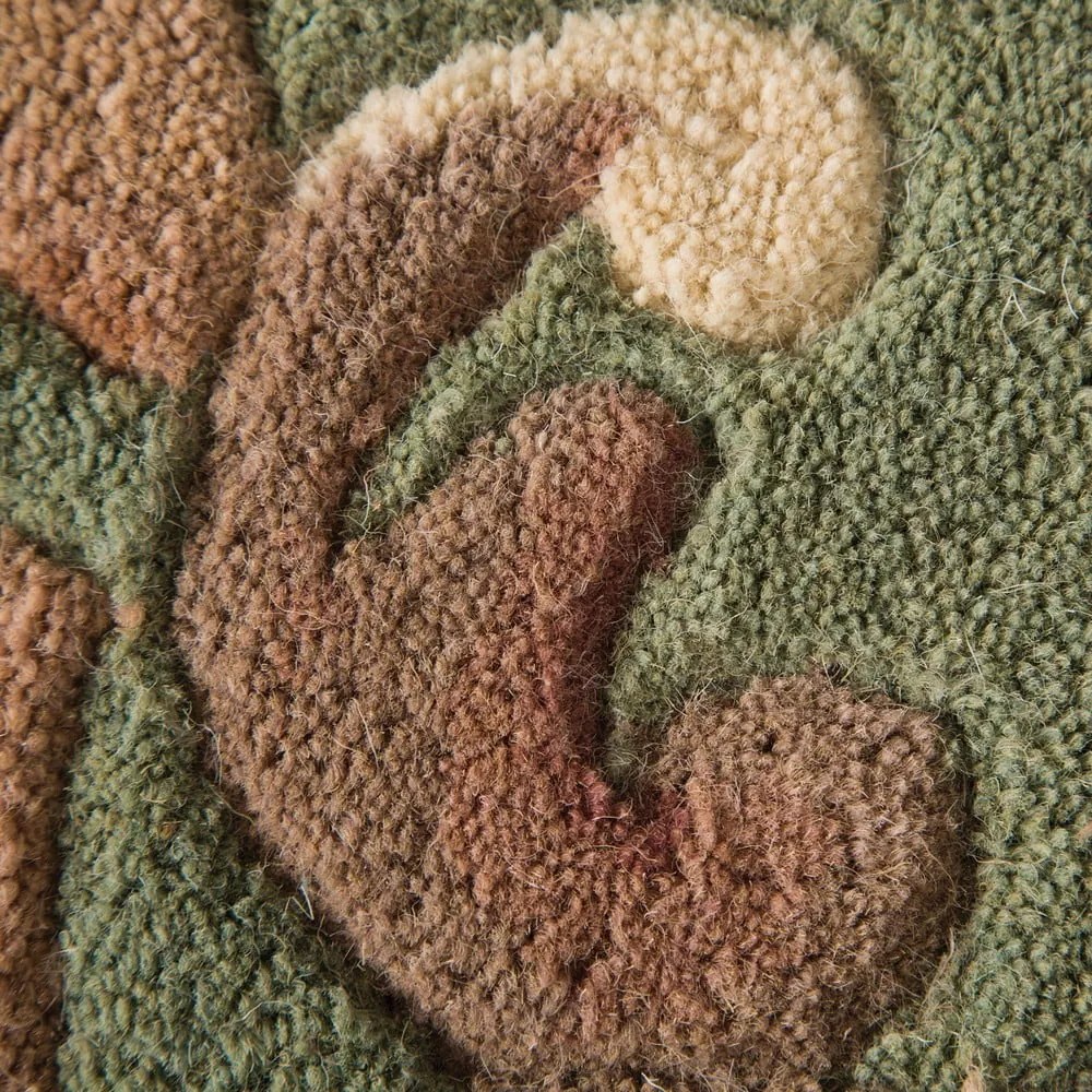 Aubusson zöld gyapjú szőnyeg, ⌀ 120 cm - Flair Rugs