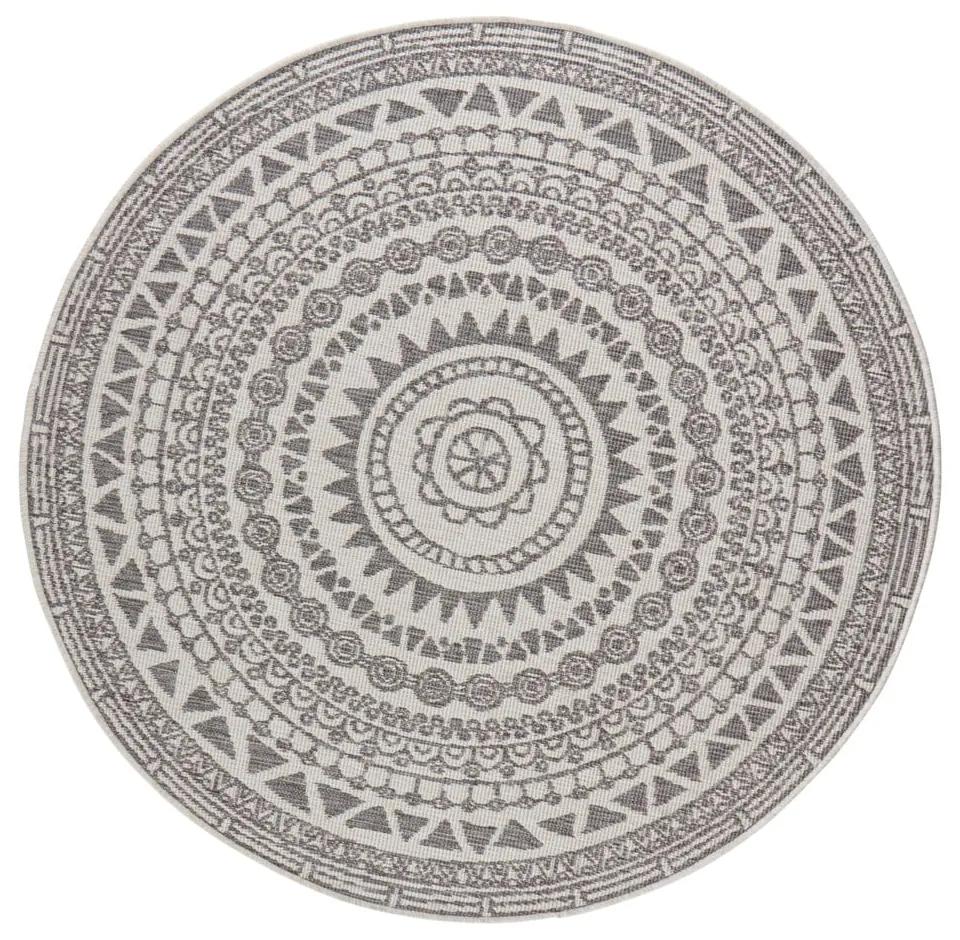 Coron szürke-krémszínű kültéri szőnyeg, ø 200 cm - Bougari