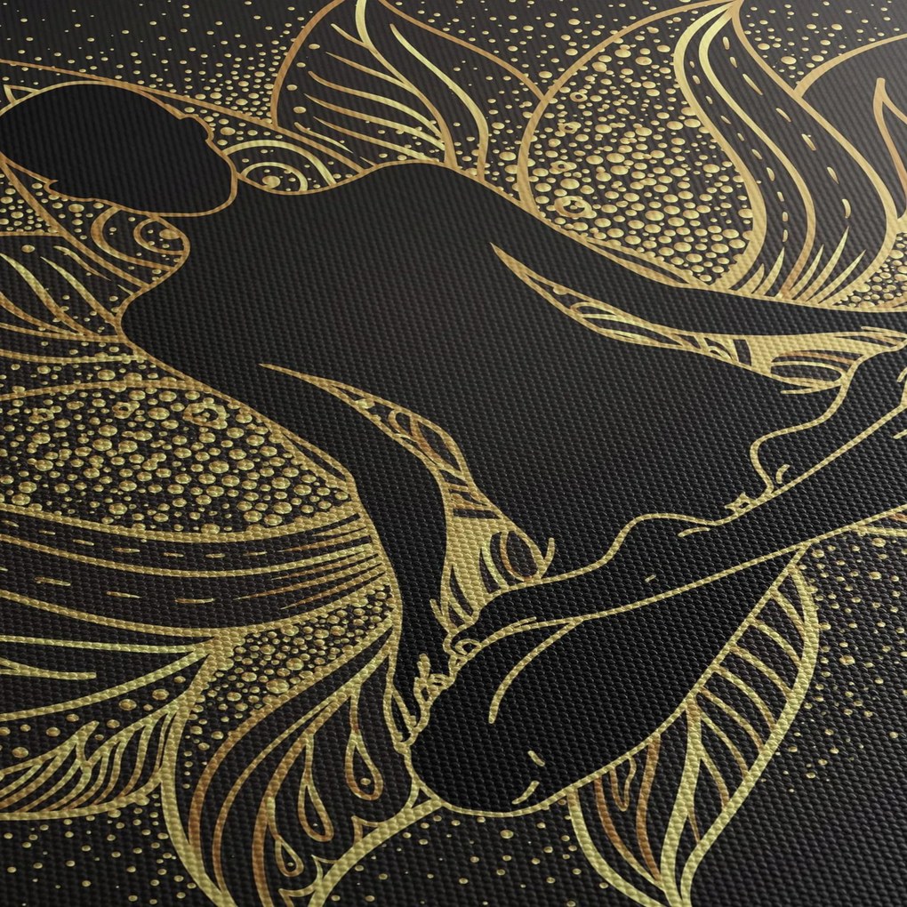 Egy lótuszvirág sziluettjének képe (120x50 cm)