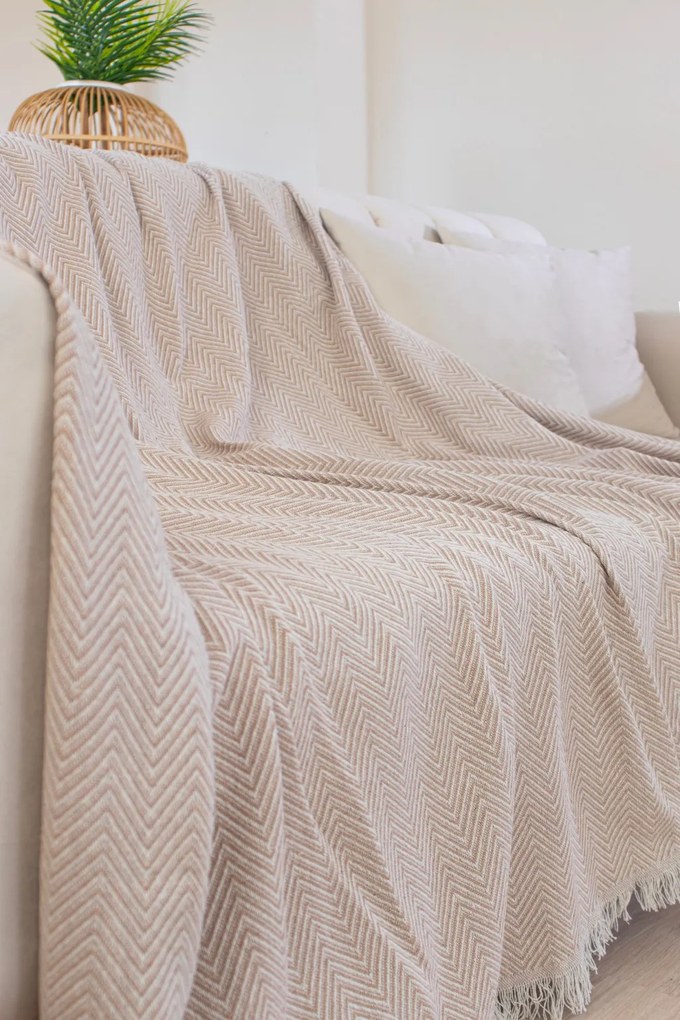 Woven Cozy kanapévédő 170 × 200 cm, bézs