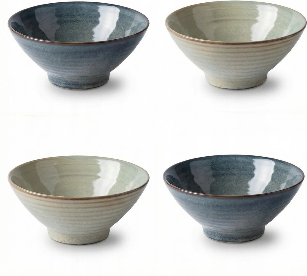 4x Ramen udon tál Pho ramen tálak kerámia leves bowl szett