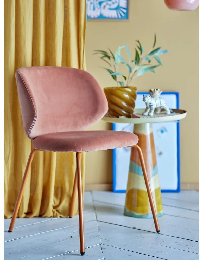 Narancssárga bársony étkezőszék szett 2 db-os Ponte – Bloomingville