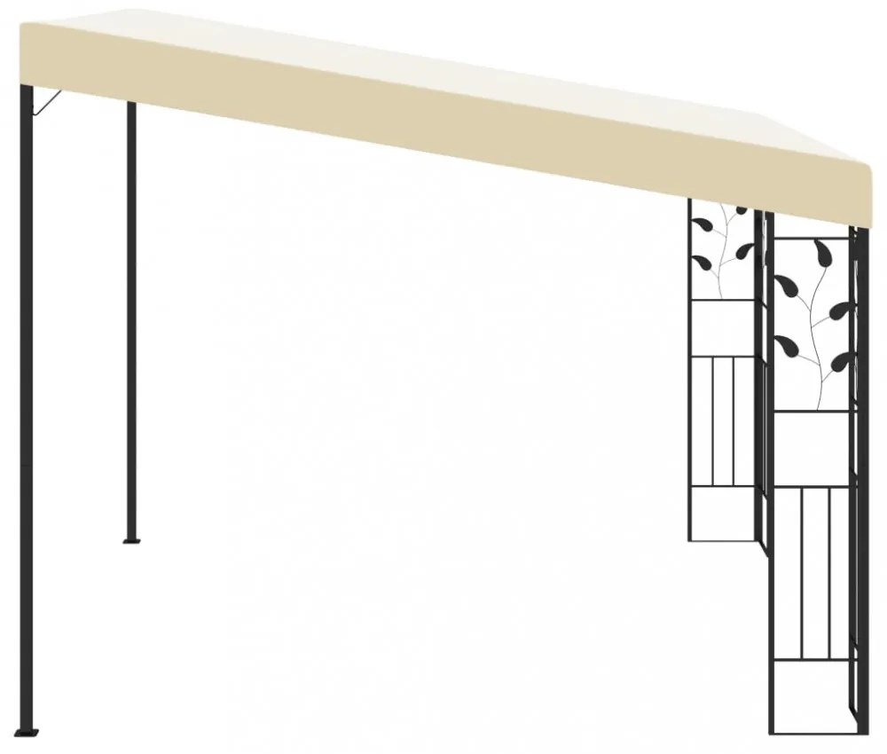 vidaXL krémszínű falra szerelhető pavilon 3 x 3 x 2,5 m