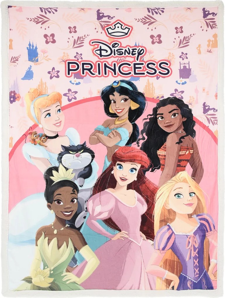 Disney Hercegnők Floral Fantasy sherpa takaró 140x190 cm
