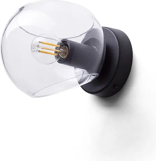RENDL SOLARIS felületre szerelhető átlátszó üveg/fekete 230V LED E14 7W