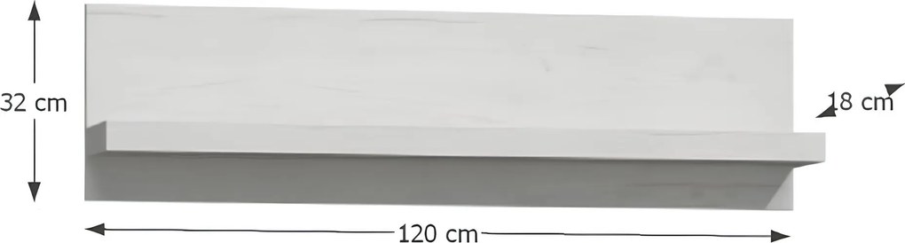 Polc 11, kőris fehér, INFINITY 11