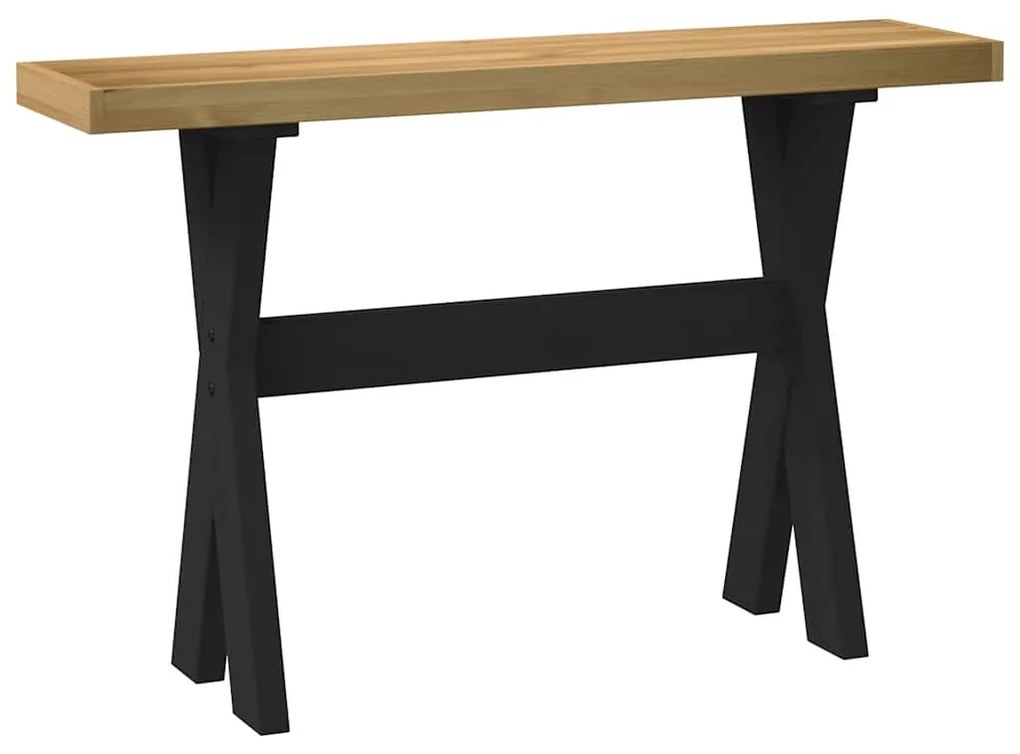 konzolasztal NOAIN X alakú lábak 120x30x75 cm tömör fa fenyőfa