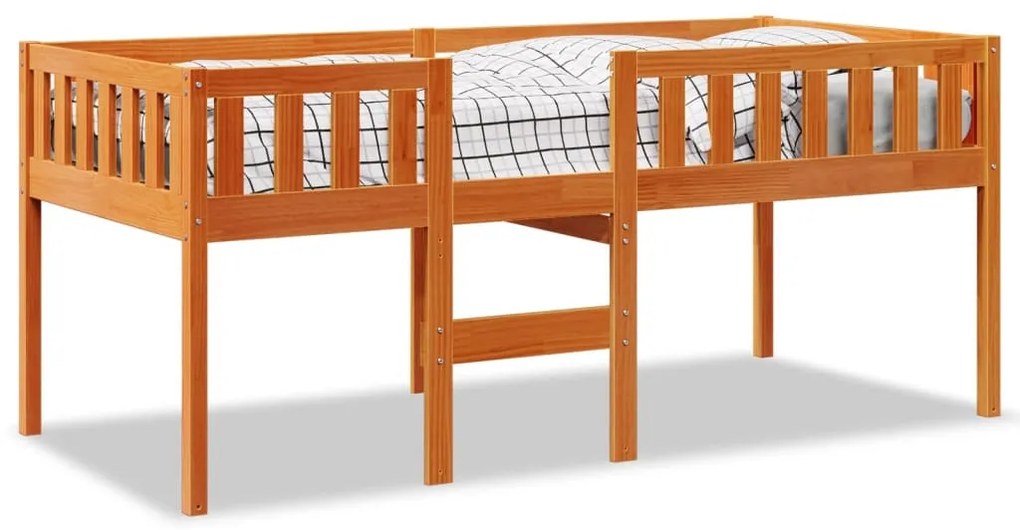 viaszbarna tömör fenyőfa gyerekágy matrac nélkül 90 x 190 cm