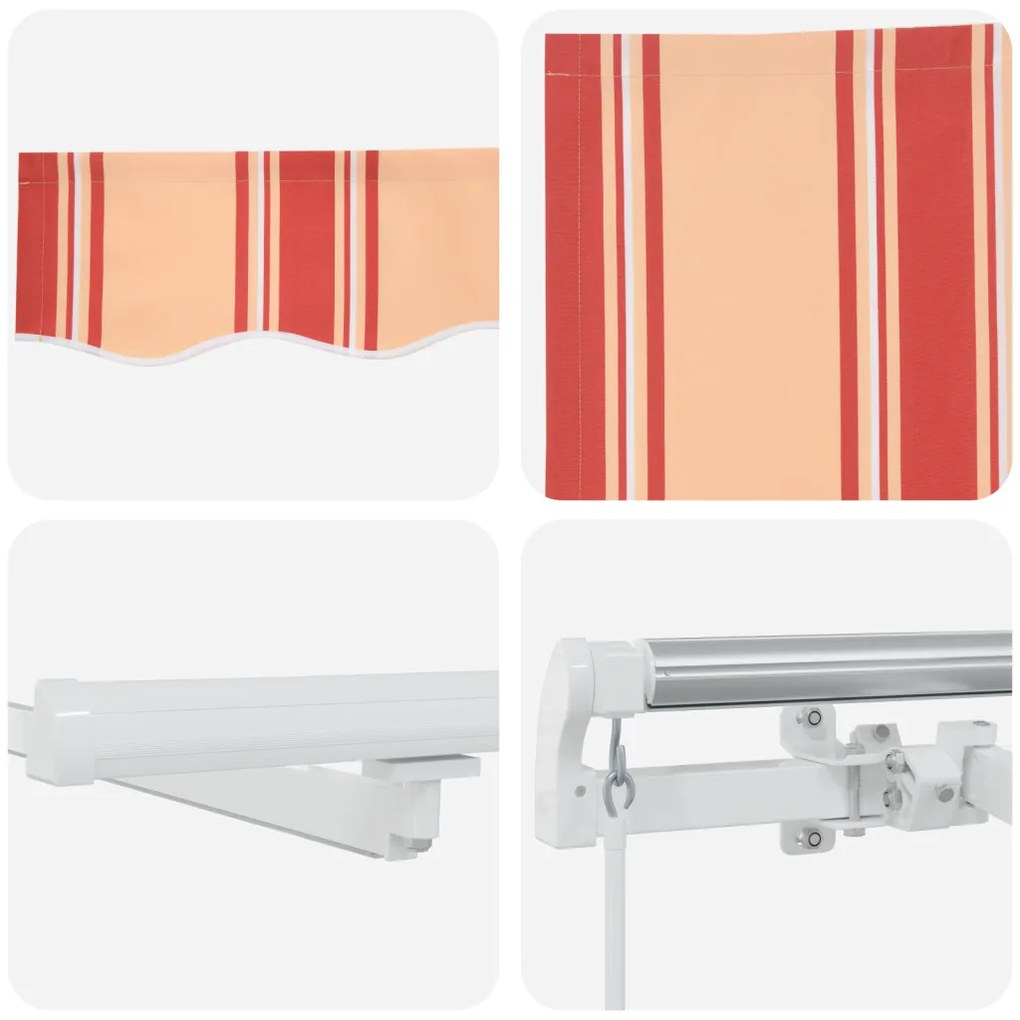 Kézi Behúzható Napellenző LED-del Sárga és Narancs 400x300 cm