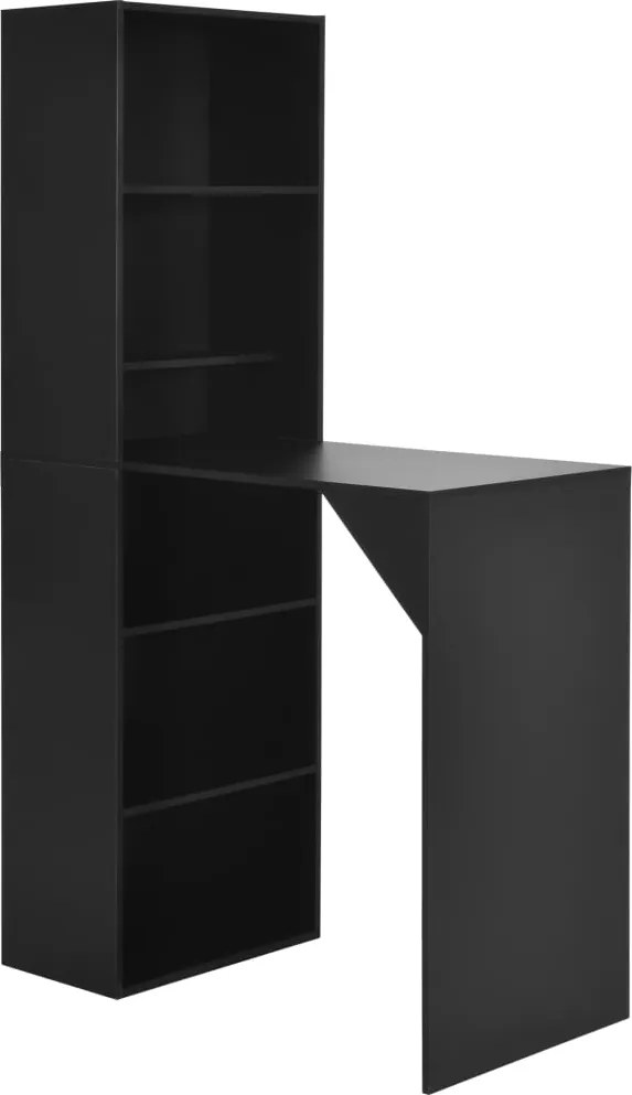 vidaXL fekete bárasztal szekrénnyel 115 x 59 x 200 cm