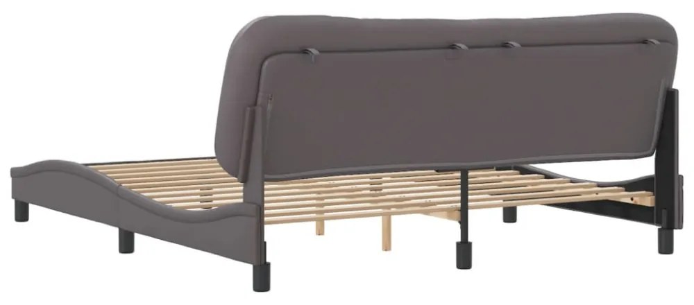 szürke műbőr ágykeret matrac nélkül Hvar 180x200 cm