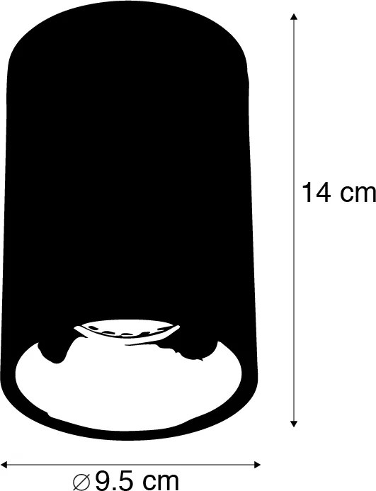 6 darabos modern spotlámpa szett fekete arany GU10 50mm - Deep