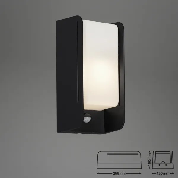 Briloner 3017-015 - Kültéri fali lámpa érzékelővel 1xE27/12W/230V IP44