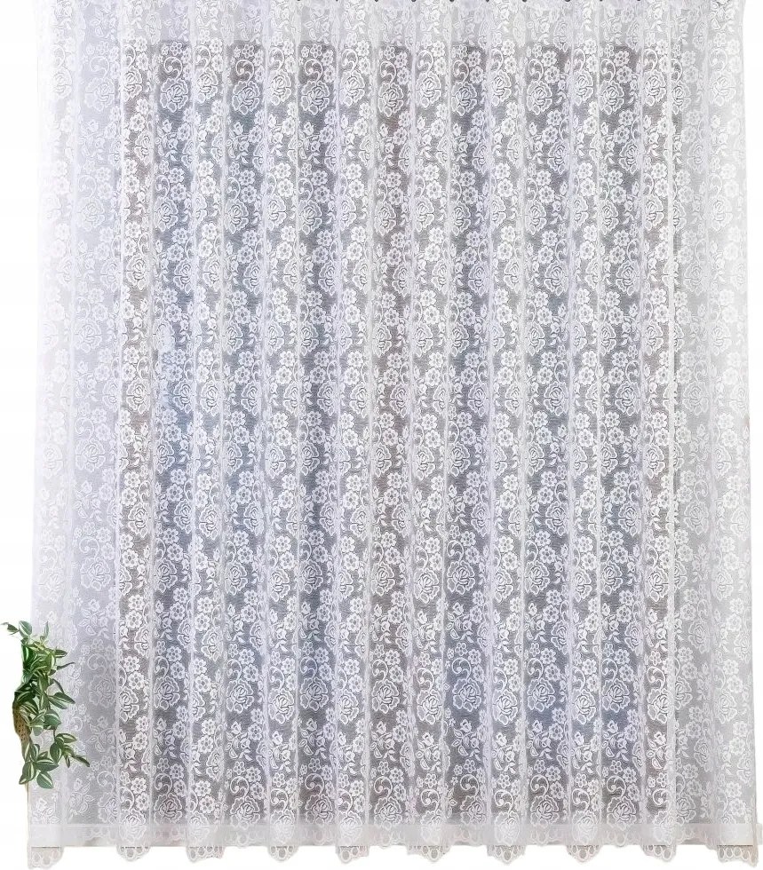 Kész jacquard függöny szalaggal – klasszikus elegancia virágok 600X245