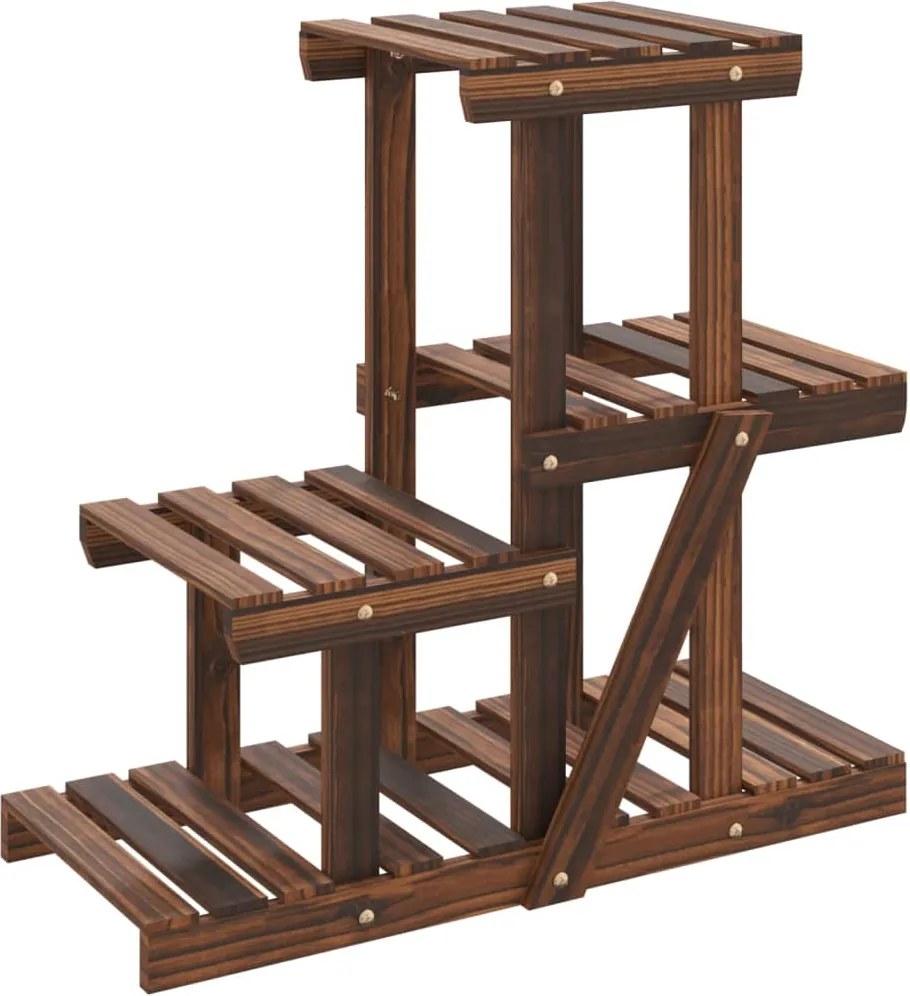 vidaXL tömör fenyőfa virágtartó állvány 58 x 25 x 51 cm