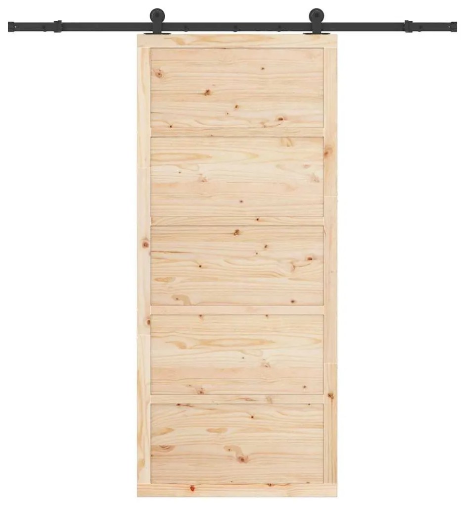Csúszó ajtó Barna 100 x 208 cm Tömör fenyőfa