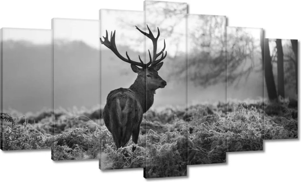 Vászonkép 140x80 Fekete-fehér szarvas