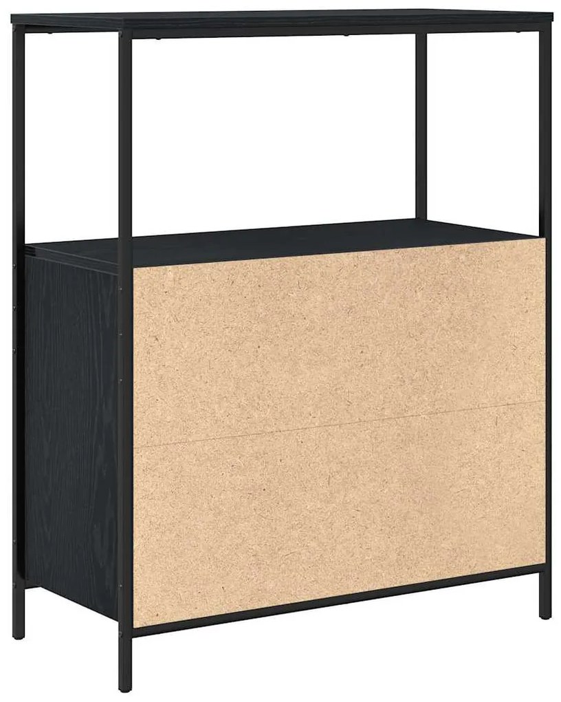 fekete tölgy fürdőszobaszekrény polcokkal 76,5x35x95 cm