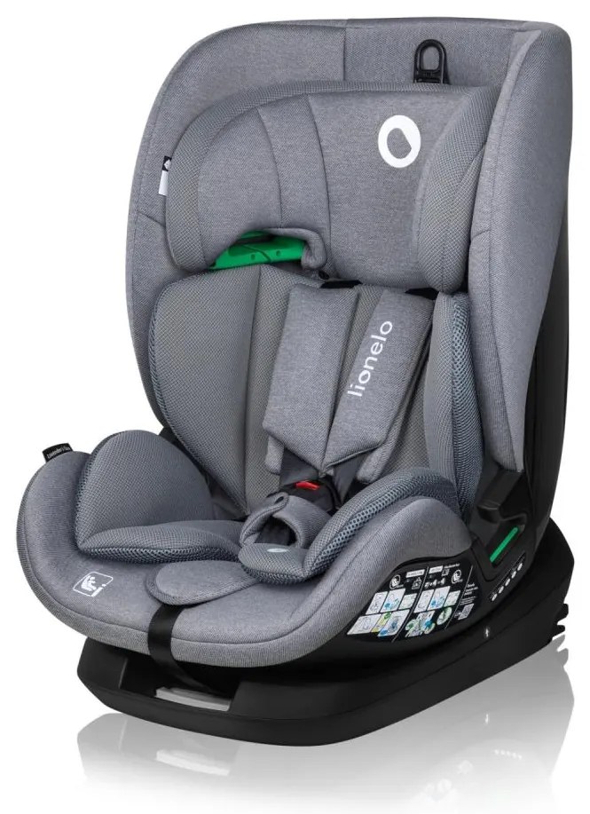 Lionelo - Forgatható autós gyerekülés alappal LAVENDER i-Size 76-150 cm Grey Stone