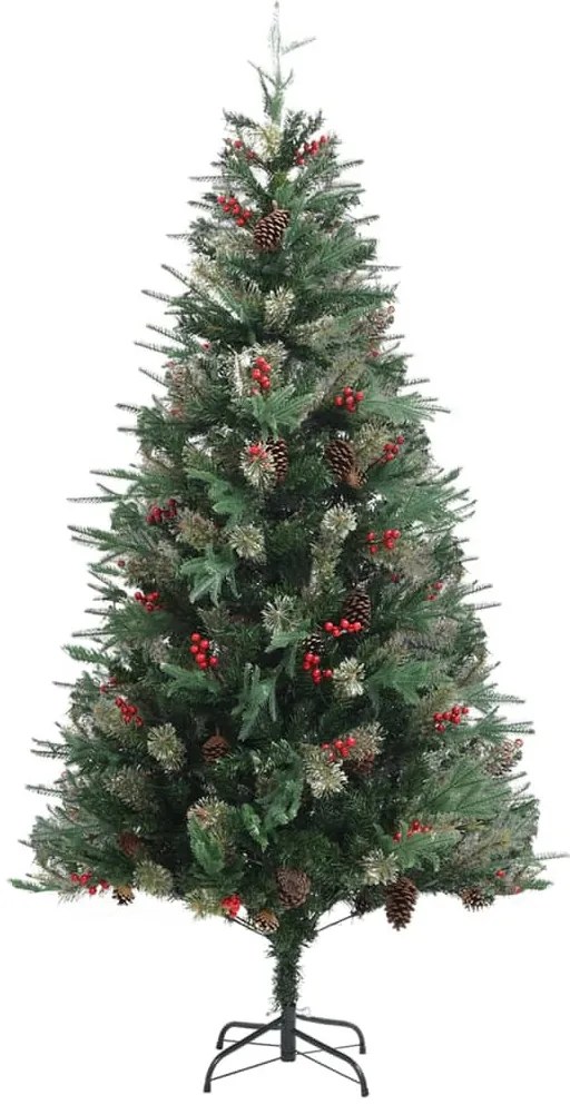 Zöld karácsonyfa fenyőtobozokkal 225 cm