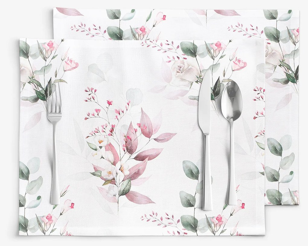 Goldea pamut reggeliző alátét deluxe - zsenge rózsák - 2db 30 x 40 cm